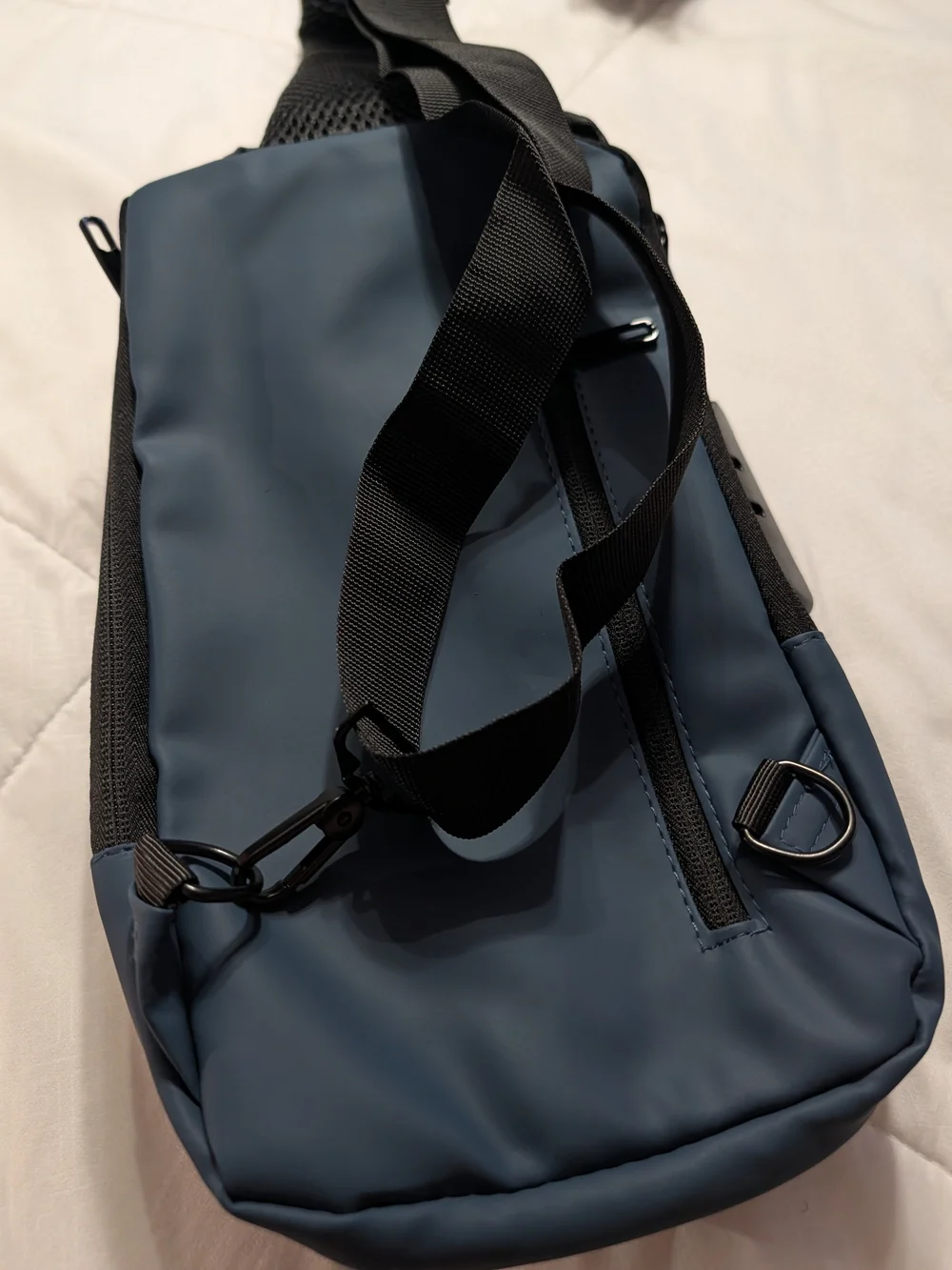 Fashion Navy and Brown Crossbody Sling Backpack